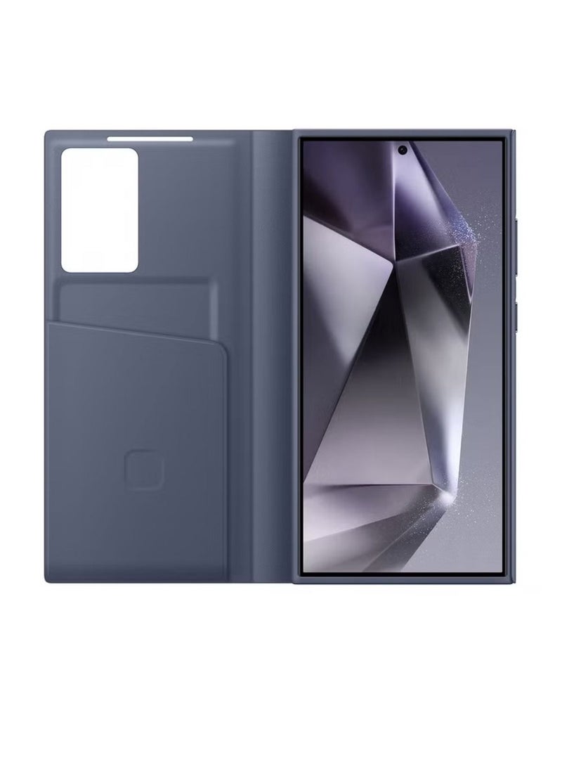حافظة محفظة ذكية لهاتف Galaxy S24 Ultra باللون البنفسجي الداكن - Image 4