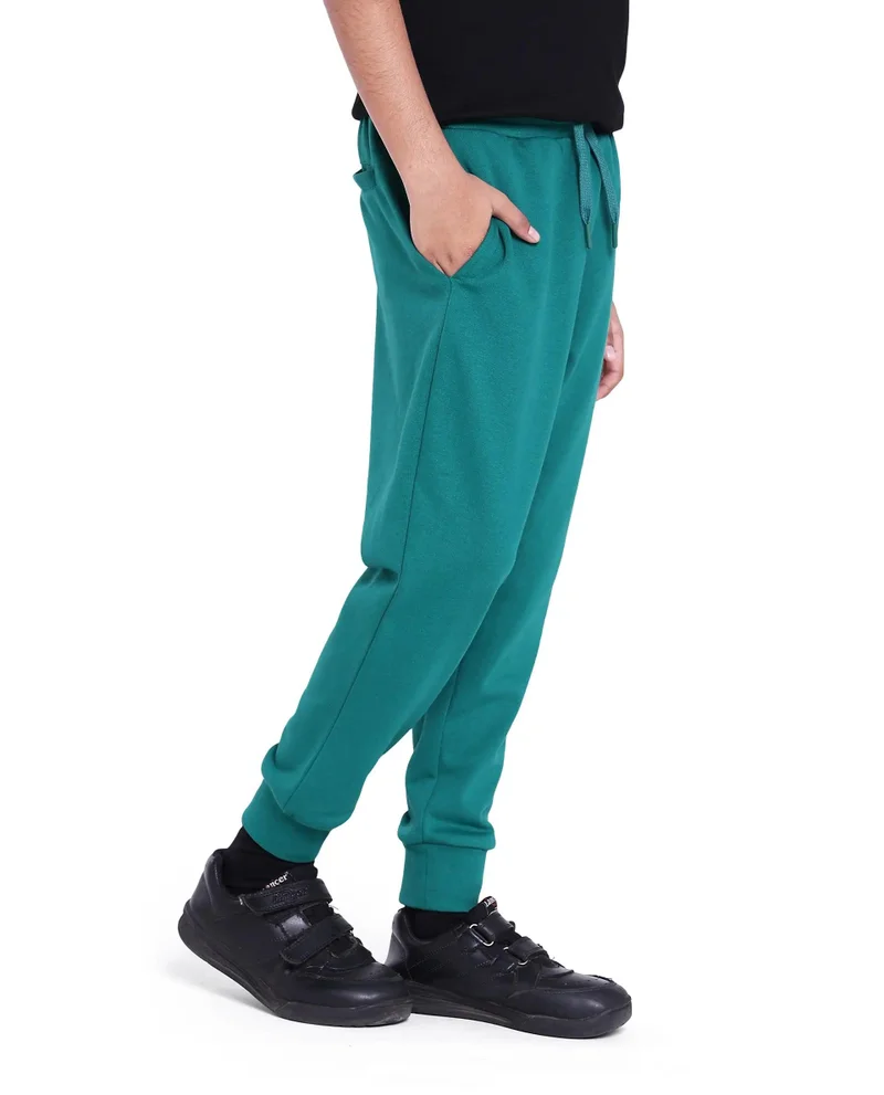 Rare Ones Rare Ones Kids Kolt Green Cotton Poly Solid Trackpant