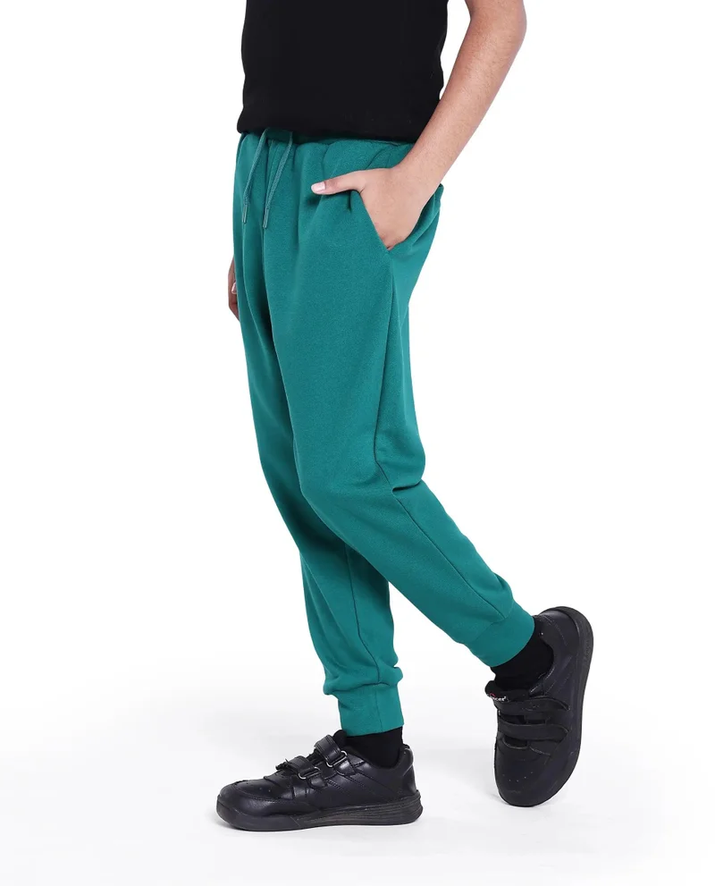 Rare Ones Rare Ones Kids Kolt Green Cotton Poly Solid Trackpant