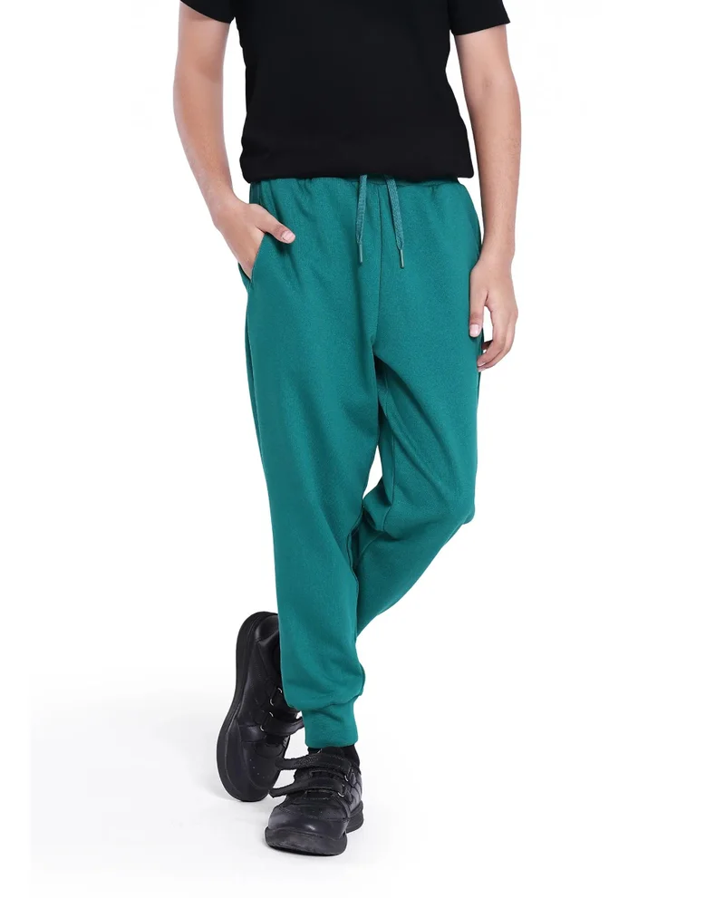 Rare Ones Rare Ones Kids Kolt Green Cotton Poly Solid Trackpant