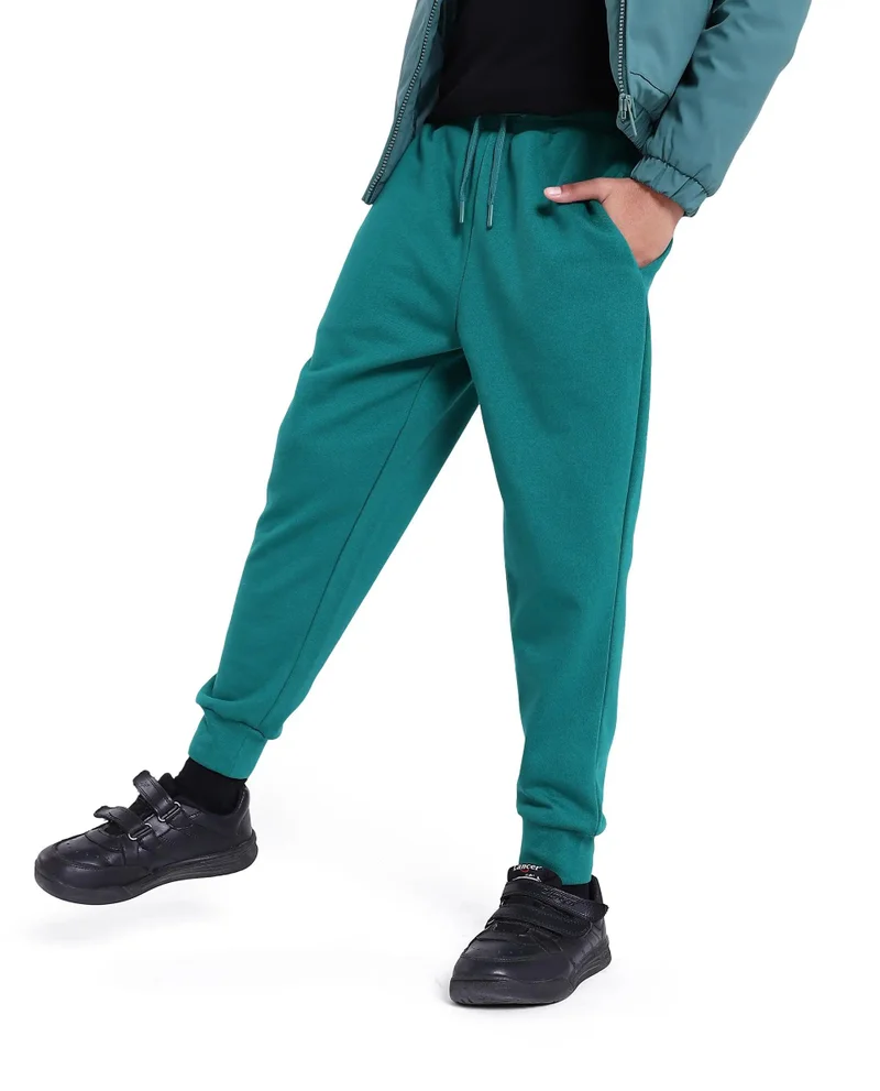 Rare Ones Rare Ones Kids Kolt Green Cotton Poly Solid Trackpant