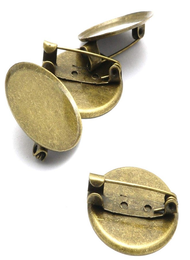 RuiLing 100pcs 2.5cm Bronze Brooch Clasps Pin Disk Base Disc Blank Thicken Cabochon Trays for Badge DIY Jewelry Craft Making Decoration Accessories - Image 1