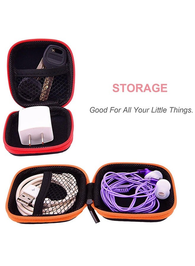 5Pcs Mini Earphone Case Portable Ear Bud Earphone Protective Cover Headphone Storage Pouch Travel Organizer Square Carrying Hard Shell Zipper Bag for Earphone Usb Cable - Image 5