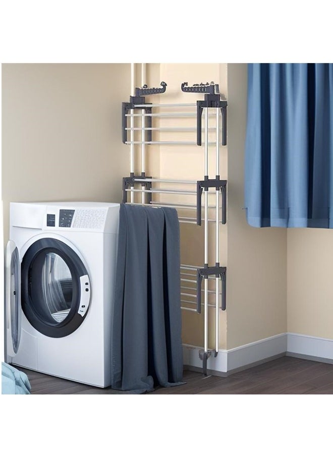 Beauenty Clothes Drying Rack,Large 4-tier Foldable Clothes Airer Indoor and Outdoor Retractable,Easy to Assemble, Mobile and Spacious Laundry Solution  - Image 3