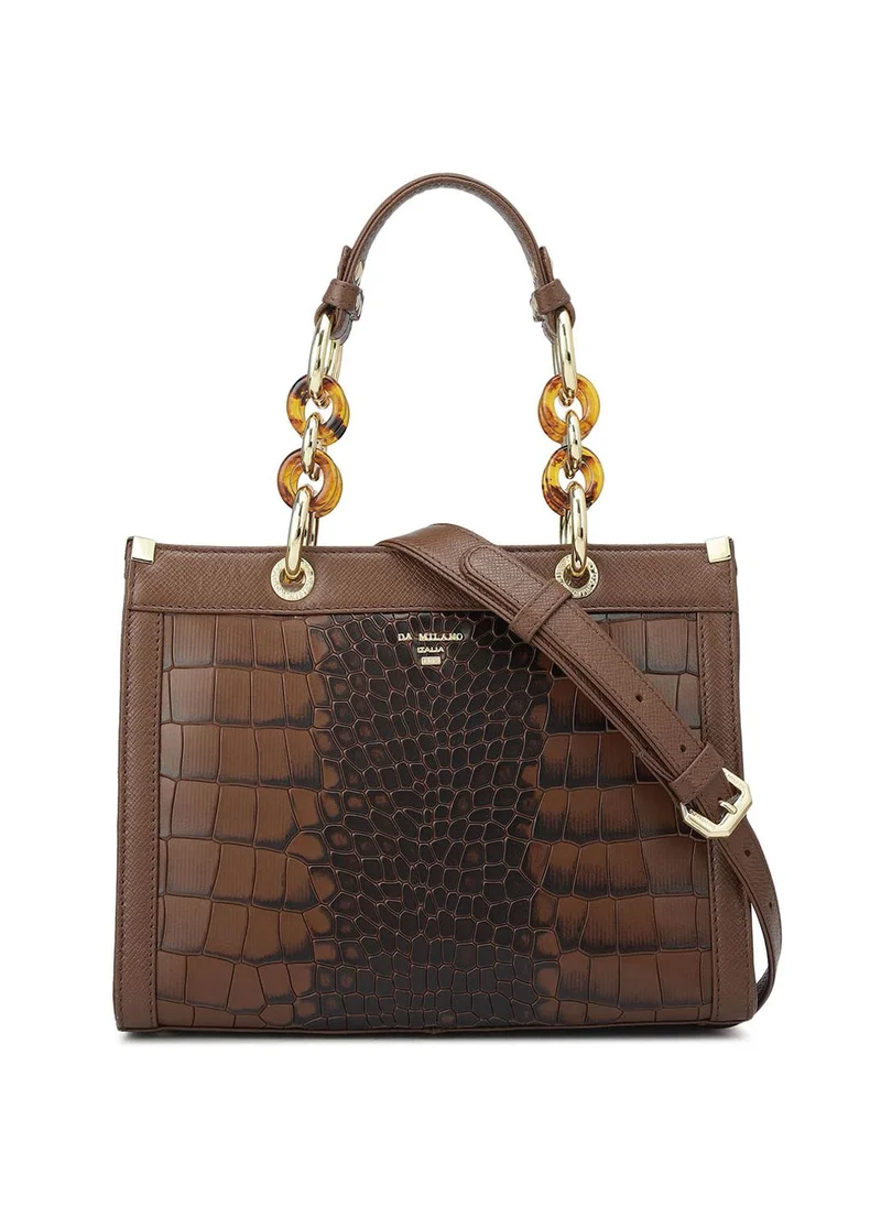 Genuine Leather Brown Satchel Bag