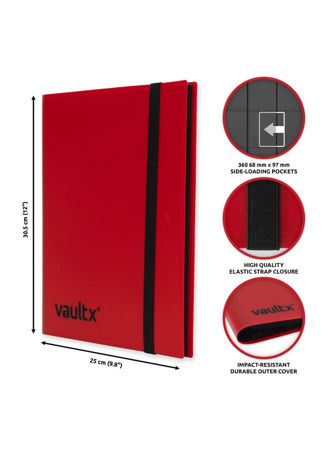 Vault X Binder - 9 Pocket Trading Card Album Folder - 360 Side Loading Pocket Binder For Tcg (Red) - Image 2