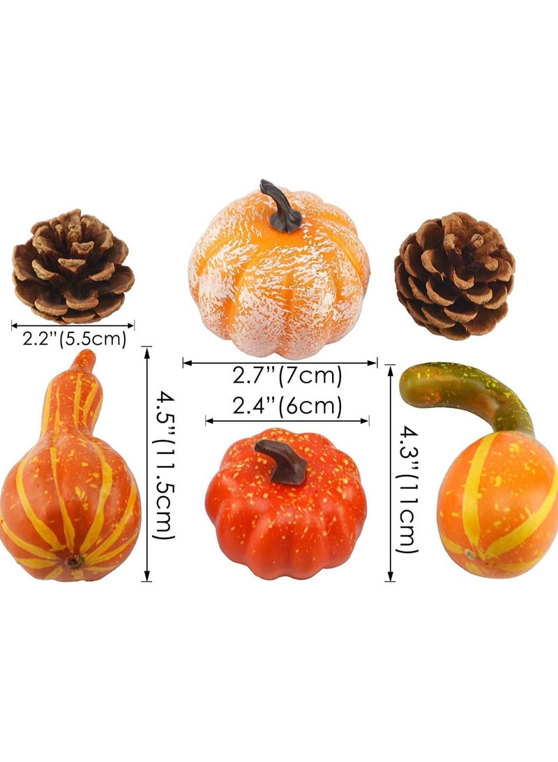 Generic Artificial Pumpkins Home Decoration Set, Mixture of 50 Artificial Harvest Decoration, 30 Fake Maple Leaves, 10 Fake Acorns, 2 Fake Pinecones, 8 Fake Pumpkins (50PCS)  - Image 3