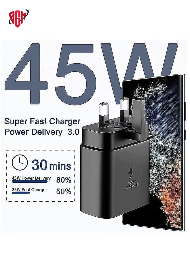 BGM 45W Super Fast Charger for Samsung,Gcstnn USB C Plug for Galaxy S24 Ultra/S24+/S24/S23 Ultra/S23/S22/S21/S20/A54/A25/A15 5G/A15 - Image 2