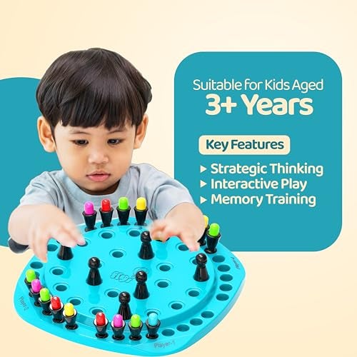 FLYI Memory Chess Game for Kids & Adults, Memory Match Stick Chess Game for 3+ Years, Blowest Colorful Funny Block Color Matching Game Montessori Brain Booster Board Game, Brain Training Board Games - Image 4