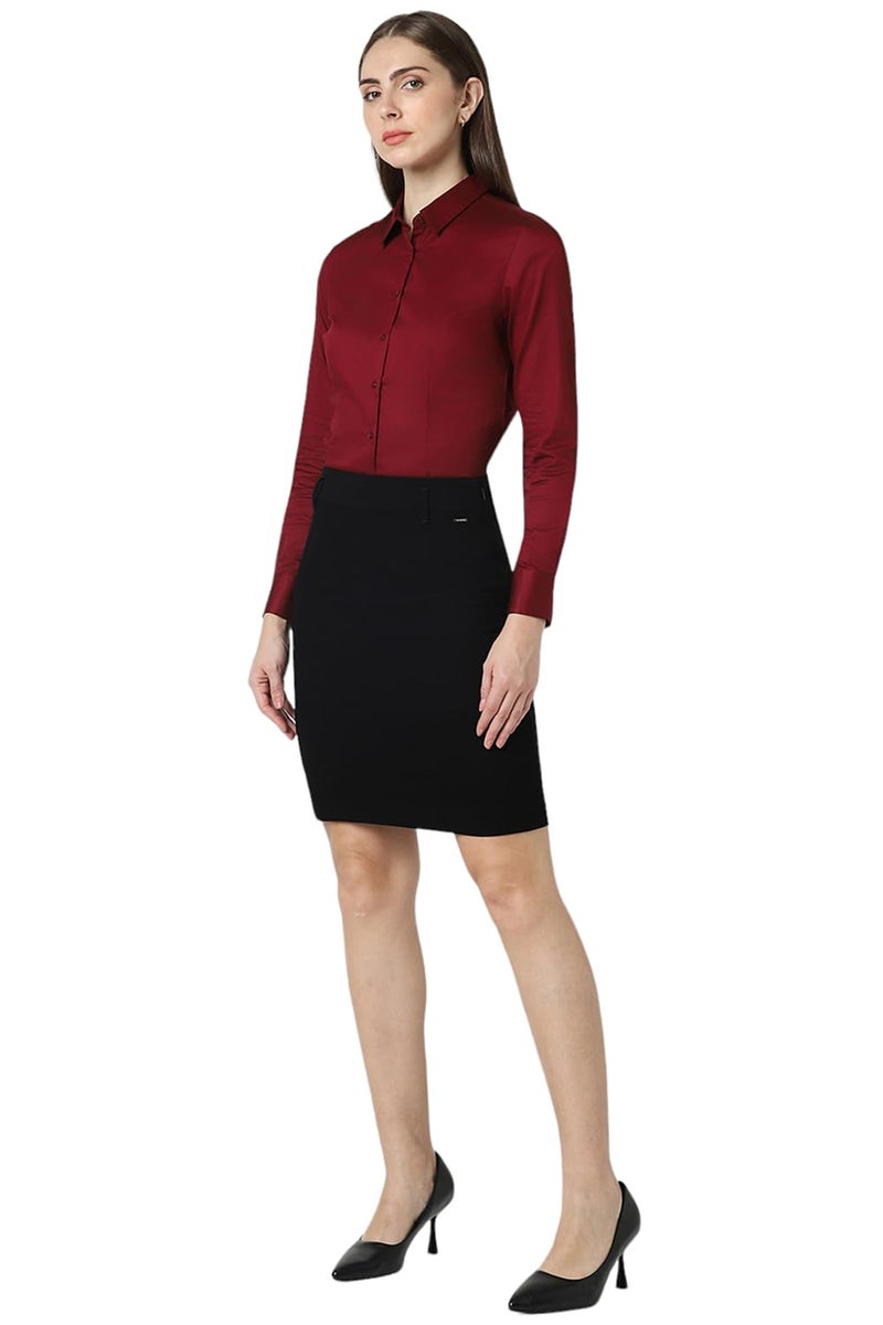 Van Heusen Women's Regular Fit Shirt (VWSFCRGF461417_Wine - Image 5