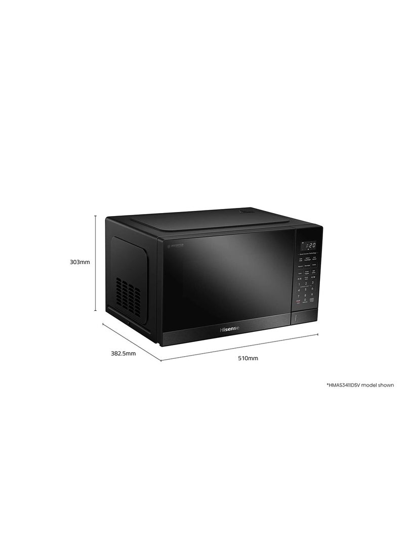 Hisense 32L Inverter Microwave Oven, 1100W Power,Stainless Steel Panel,HMAS3411SSV 32 L 1100 W HMAS3411SSV Black - Image 3