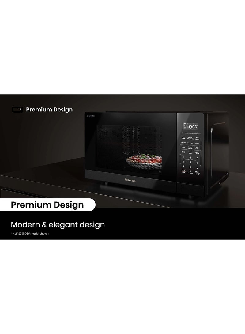 Hisense 32L Inverter Microwave Oven, 1100W Power,Stainless Steel Panel,HMAS3411SSV 32 L 1100 W HMAS3411SSV Black - Image 4
