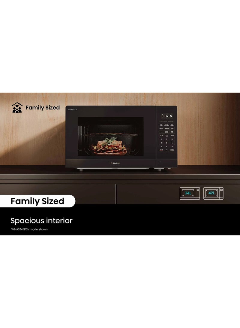 Hisense 32L Inverter Microwave Oven, 1100W Power,Stainless Steel Panel,HMAS3411SSV 32 L 1100 W HMAS3411SSV Black - Image 5