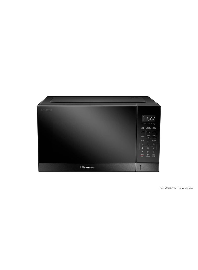 Hisense 32L Inverter Microwave Oven, 1100W Power,Stainless Steel Panel,HMAS3411SSV 32 L 1100 W HMAS3411SSV Black - Image 1