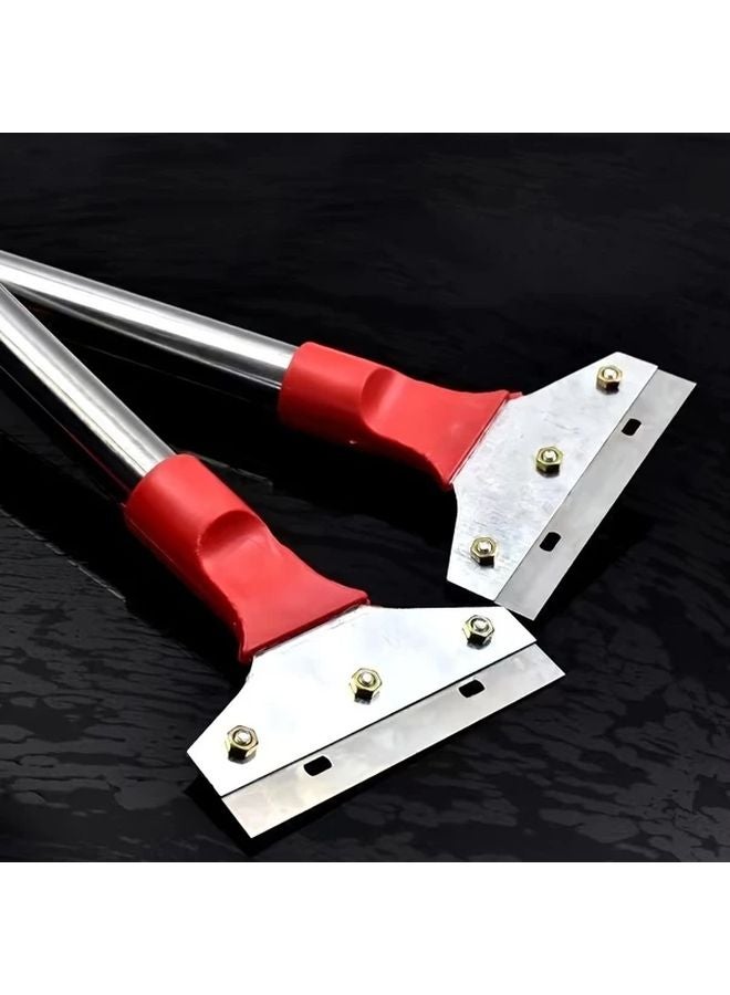 سكين تنظيف مع 10 قطعة شفرة أداة كشط من الفولاذ المقاوم للصدأ مقبض أحمر مريح - Image 5