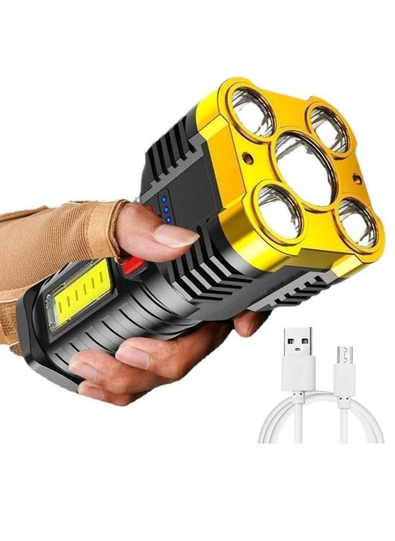 Excefore Torches Led Super Bright, Five-Nuclear Explosion LED Flashlight Strong Light Rechargeable, Led Spotlight Flashlight Portable Powerful Searchlight with 4 Lighting Modes  - Image 1
