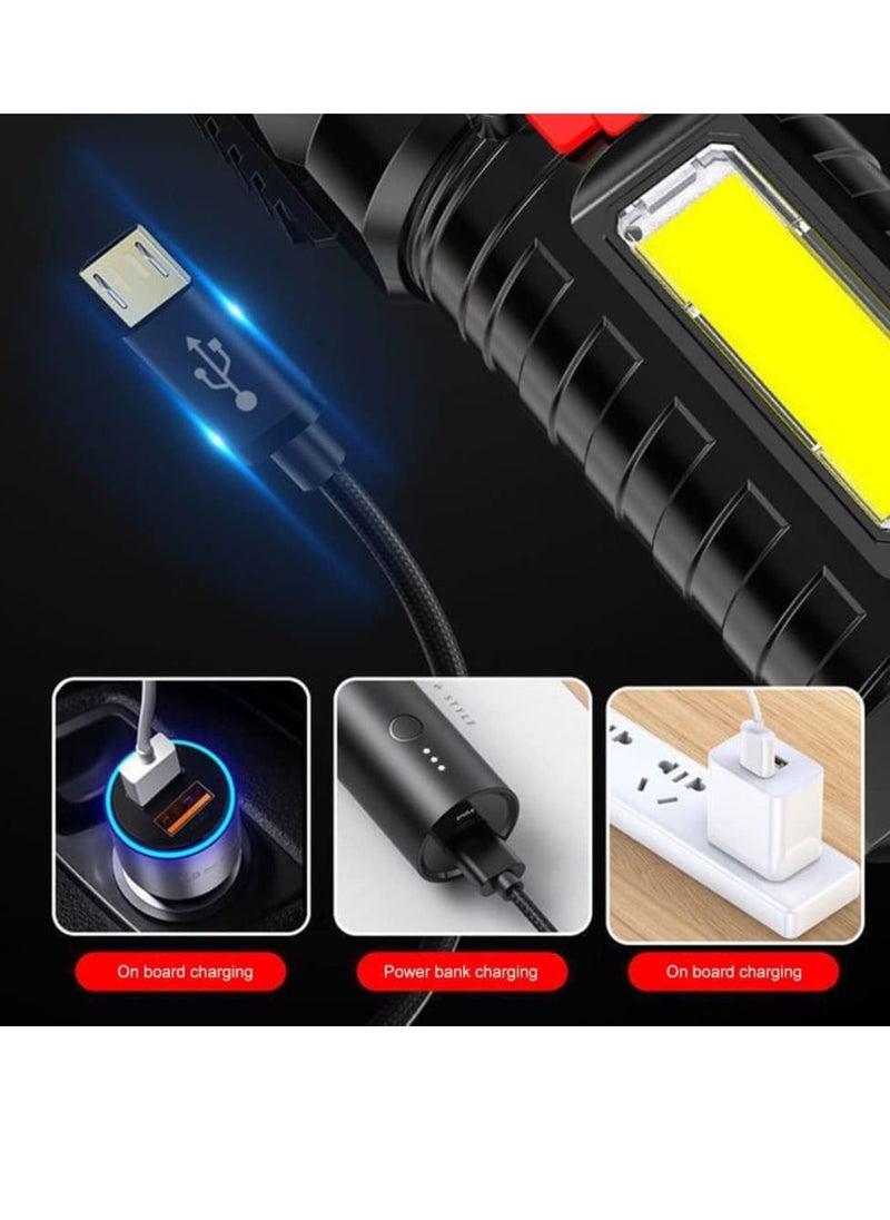 Excefore Torches Led Super Bright, Five-Nuclear Explosion LED Flashlight Strong Light Rechargeable, Led Spotlight Flashlight Portable Powerful Searchlight with 4 Lighting Modes  - Image 4