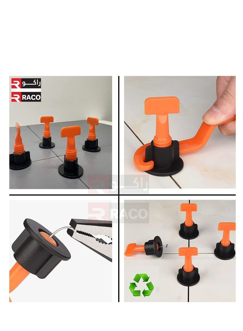 RACO RACO Tile Leveling System 50pcs Floor Tile Spacers Reusable for Building Walls Floors with Special Wrench  - Image 5