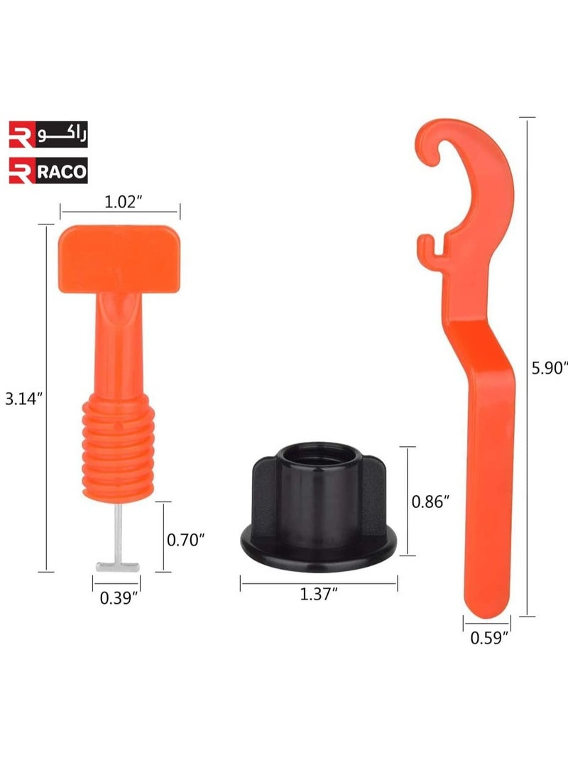 RACO RACO Tile Leveling System 50pcs Floor Tile Spacers Reusable for Building Walls Floors with Special Wrench  - Image 4