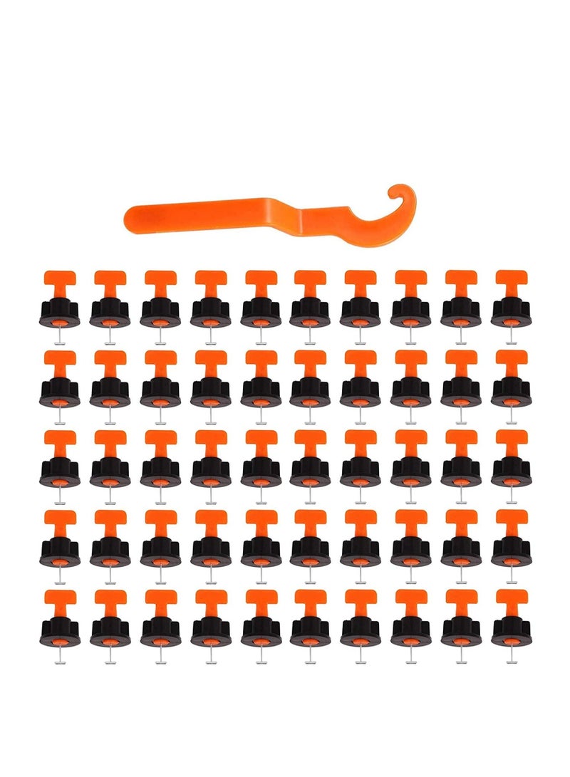 RACO RACO Tile Leveling System 50pcs Floor Tile Spacers Reusable for Building Walls Floors with Special Wrench  - Image 1