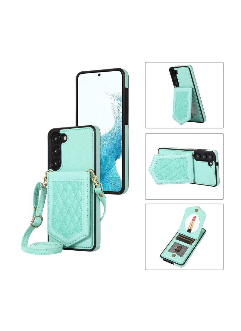 Suteni - Crossbody Strap Back Cover Card Slots Leather Phone Case for Samsung - Image 1
