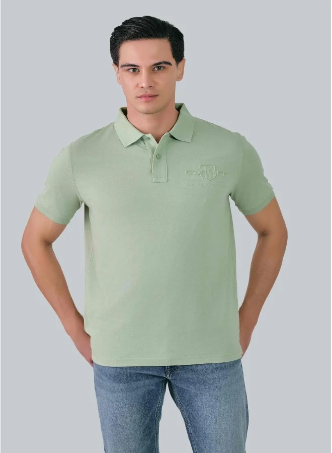 غانت Regular Fit Tonal Shield Polo