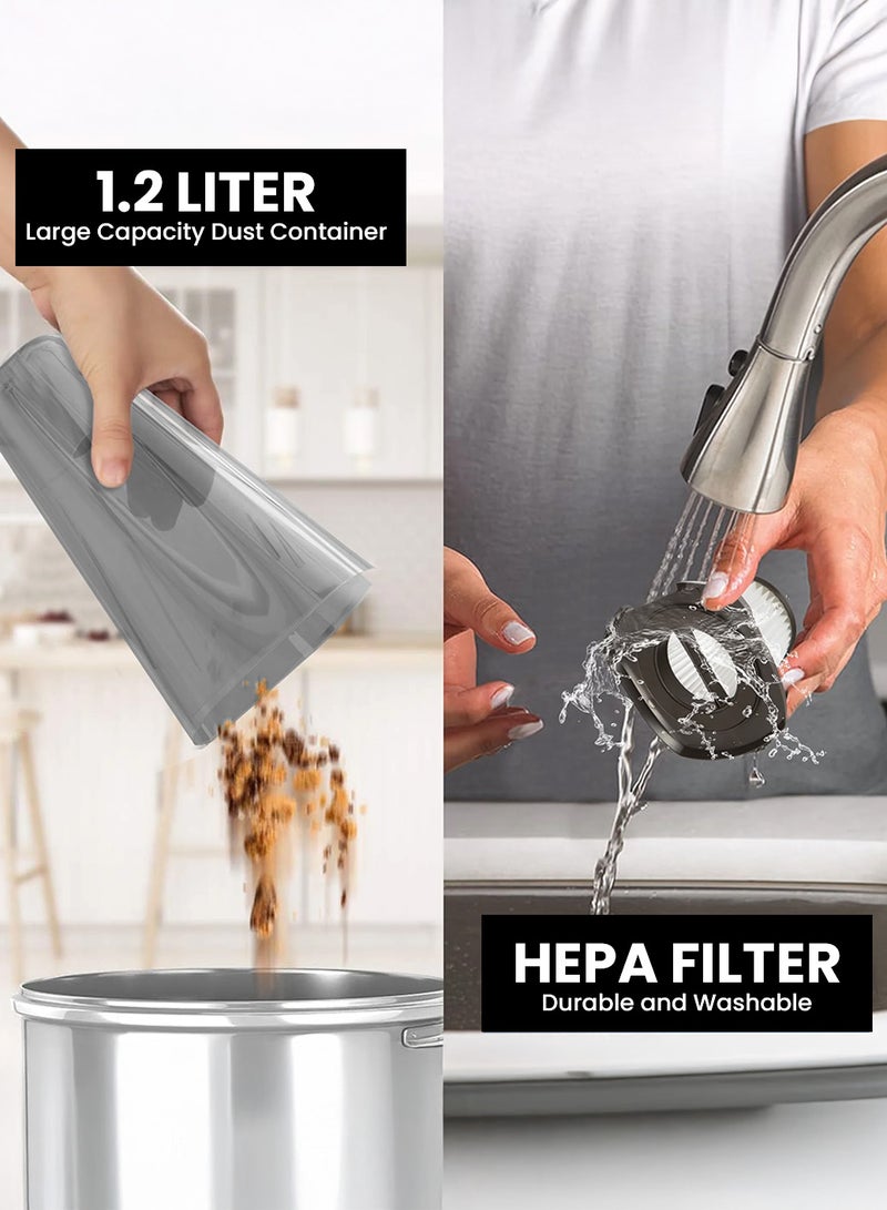Deerma DX118C Corded Stick Vacuum Cleaner, 16000Pa Powerful Suction 2-in-1 Handheld & Upright Vacuum, 600W Motor, 1.2L Large Dust Cup with HEPA Filtration, 3 Brush Heads for Hard Floor, Carpet 1.2 L 600 W DX118C white - Image 5
