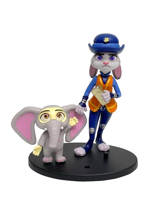 طقم مجسمات زوتوبيا: الشرطية "جودي هوبس" و "فينيك" بزي الفيل