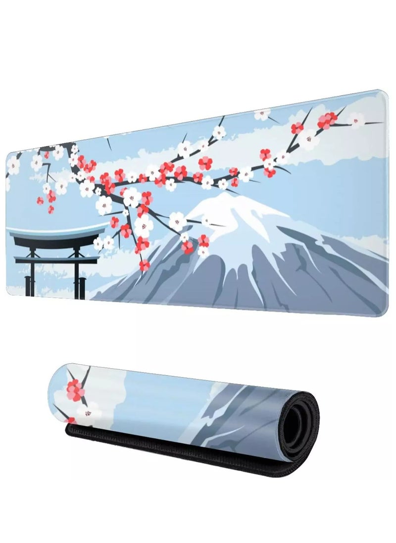 Japanese Blossom Blue and White Gaming Mouse Pad For Keyboard And Mouse Non-Slip Rubber Base - Size 80X30 CM - pzsku/ZDB11E36D73F5B83DA06EZ/45/_/1717056597/8417d270-b441-436f-aa9a-9c1645bdad7a