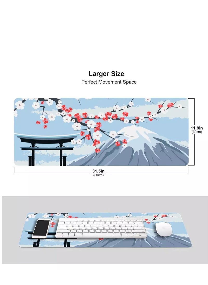 Japanese Blossom Blue and White Gaming Mouse Pad For Keyboard And Mouse Non-Slip Rubber Base - Size 80X30 CM - pzsku/ZDB11E36D73F5B83DA06EZ/45/_/1717056642/fd31286e-dbe3-4c9f-9081-b1dd6e7cd6eb
