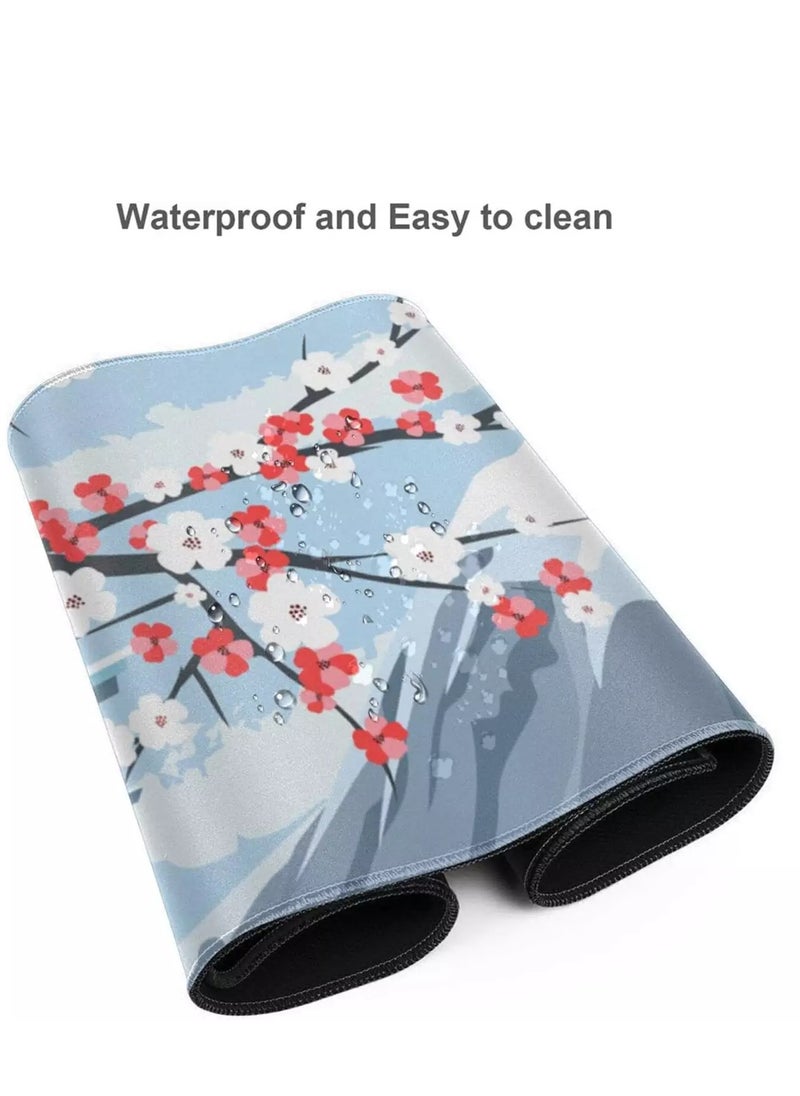 Japanese Blossom Blue and White Gaming Mouse Pad For Keyboard And Mouse Non-Slip Rubber Base - Size 80X30 CM - pzsku/ZDB11E36D73F5B83DA06EZ/45/_/1717056680/2a1a3c28-5652-48fa-a3bb-afbe413466c0