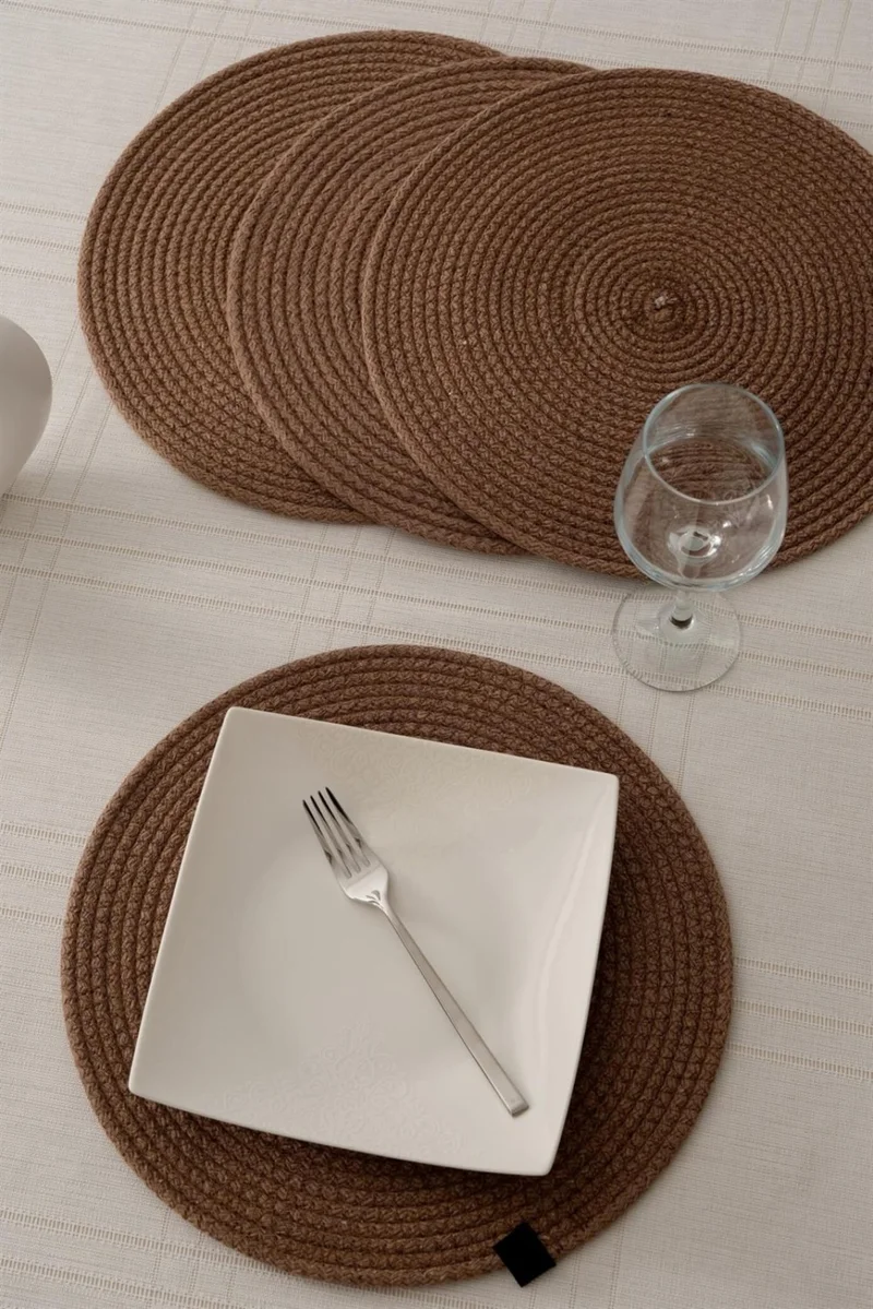 Favora 4 Piece Jute Rope Mat American Service - Brown