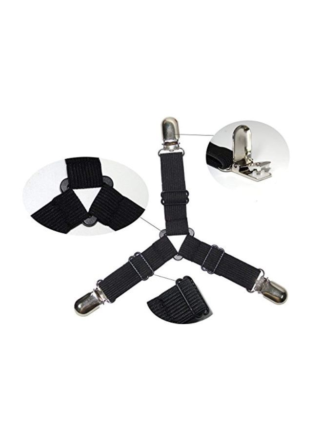 NIBEMINENT 4-Piece Bed Sheet Fasteners Black/Silver  - Image 4