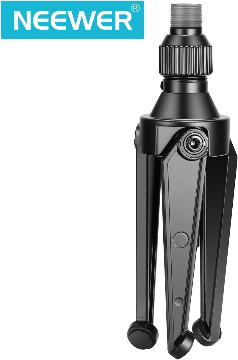 Neewer Reinforced edge Foldable Iron Mini Desktop Microphone Tripod Stand, Adjustable Height 4.9-7.5 inches/12.5-19 centimeters for Lectures, Podcasts, Online Chat, Meeting, Screencasts and More (NW-050) All-scene compatible build - Image 2