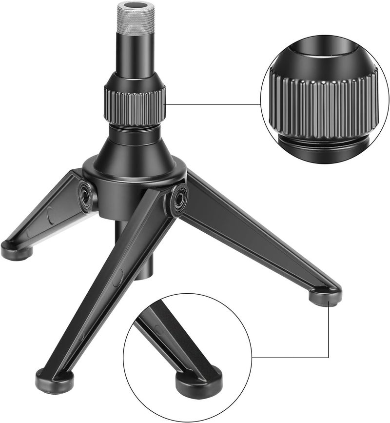 Neewer Reinforced edge Foldable Iron Mini Desktop Microphone Tripod Stand, Adjustable Height 4.9-7.5 inches/12.5-19 centimeters for Lectures, Podcasts, Online Chat, Meeting, Screencasts and More (NW-050) All-scene compatible build - Image 5