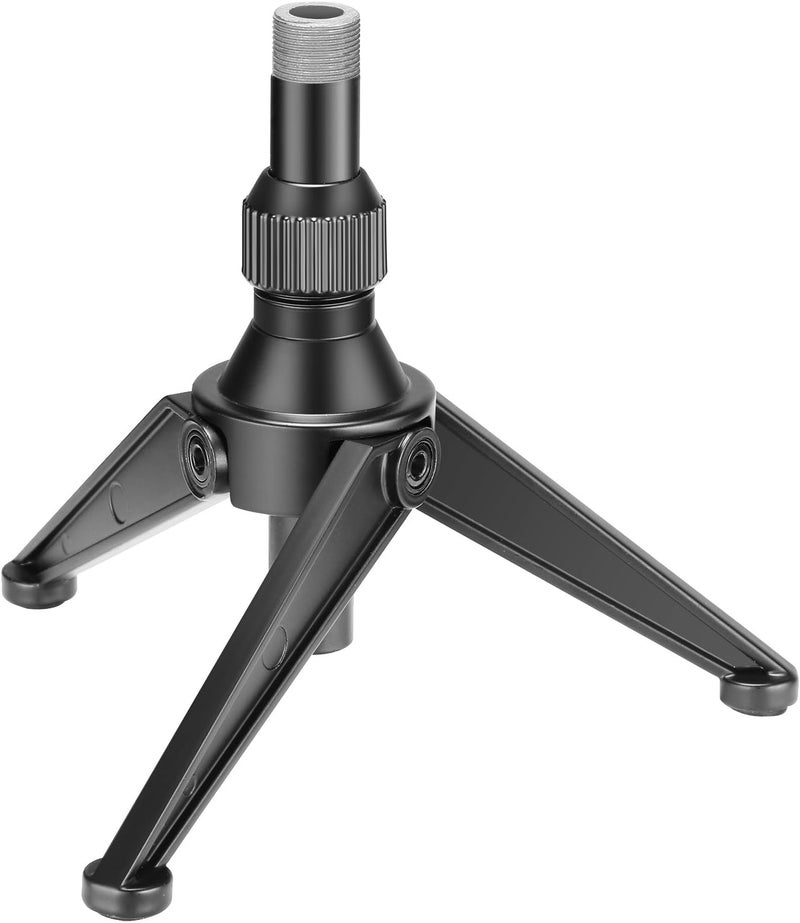 Neewer Reinforced edge Foldable Iron Mini Desktop Microphone Tripod Stand, Adjustable Height 4.9-7.5 inches/12.5-19 centimeters for Lectures, Podcasts, Online Chat, Meeting, Screencasts and More (NW-050) All-scene compatible build - Image 1