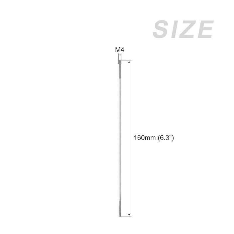 METALLIXITY Double Ended Stud Screws (M4 Thread 160mm Length) 5pcs, 304 Stainless Steel Dual Threaded Rod Bolts - for House Maintenance - Image 2