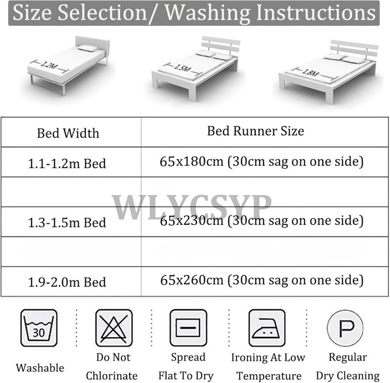 LuxeSolid King Bed Runner with Tassels - 60X180cm Double-Layer Anti-Fade Bedding Scarf for Home Hotel Decor - Image 5