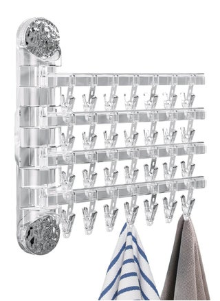 Wall Hanging Sock Drying Rack, 4-Rod Rotatable Laundry Drying Rack, Multifunctional Sock Clips for Clothes Drying, Heavy Duty Windproof Wall Mounted Drying Rack for Towel Socks, Silver - pzsku/ZDB120DB5C30D9110080DZ/45/_/1721462313/effe7cab-06f7-4ff8-a3c7-321c6a0e54bd