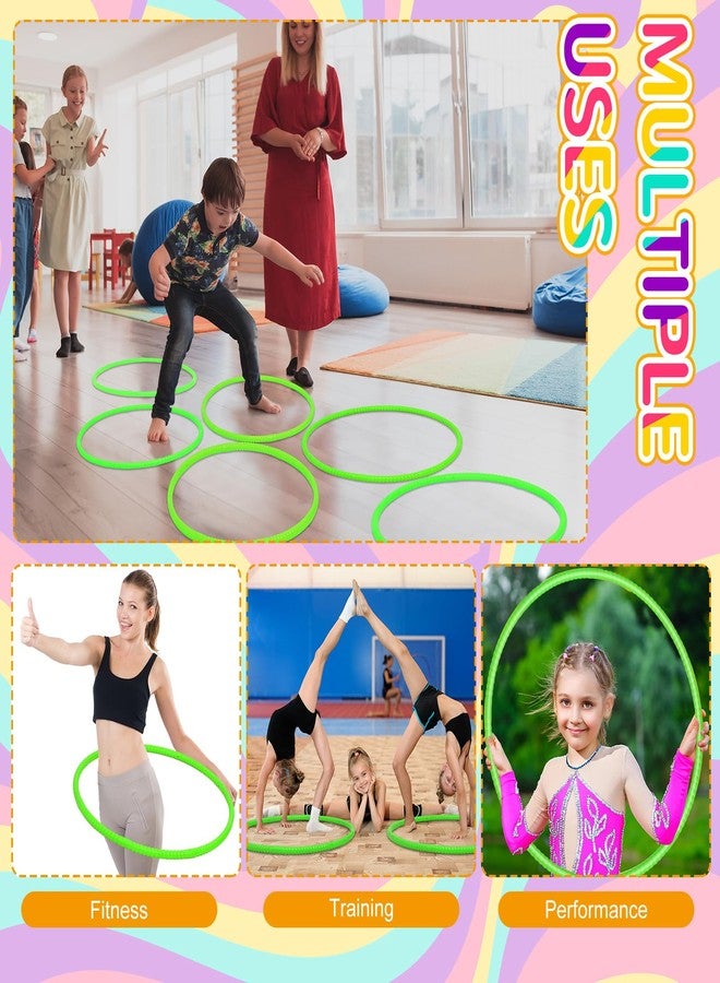 WinnerWhy 2 Pcs Toy Hoop Exercise Hoop Detachable Adjustable Plastic Toy Ring Playground Equipment for School Colored Circles Exercise Ring for Teens Dog Agility Equipment(Green,20 Inch) - Image 4