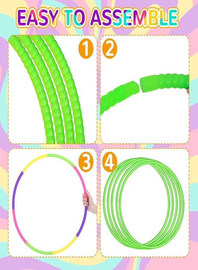 WinnerWhy 2 Pcs Toy Hoop Exercise Hoop Detachable Adjustable Plastic Toy Ring Playground Equipment for School Colored Circles Exercise Ring for Teens Dog Agility Equipment(Green,20 Inch) - Image 3