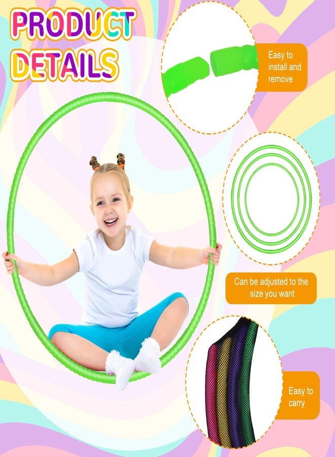 WinnerWhy 2 Pcs Toy Hoop Exercise Hoop Detachable Adjustable Plastic Toy Ring Playground Equipment for School Colored Circles Exercise Ring for Teens Dog Agility Equipment(Green,20 Inch) - Image 2
