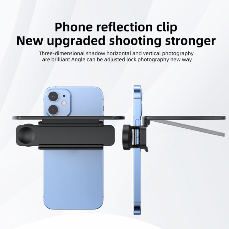 Smartphone Camera Mirror Reflection Kit: Black Adjustable Clip - Portable Durable Design Creative Photography Clip for Travel Moments & Creative Photographers - Image 2