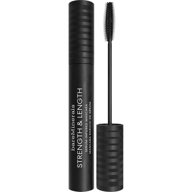 bareMinerals bareMinerals Strength & Length Serum-Infused Black Mascara with Plant-Based Lash Serum, Lengthens, Lifts + Defines Lashes for Healthier Lashes, Vegan