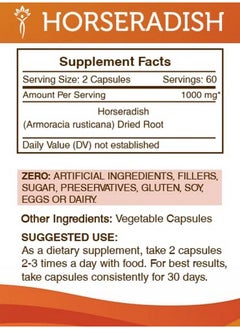 Secrets of the Tribe Horseradish 120 Capsules 1000 Mg Horseradish (Armoracia Rusticana) Dried Root (120 Capsules)  - Image 5