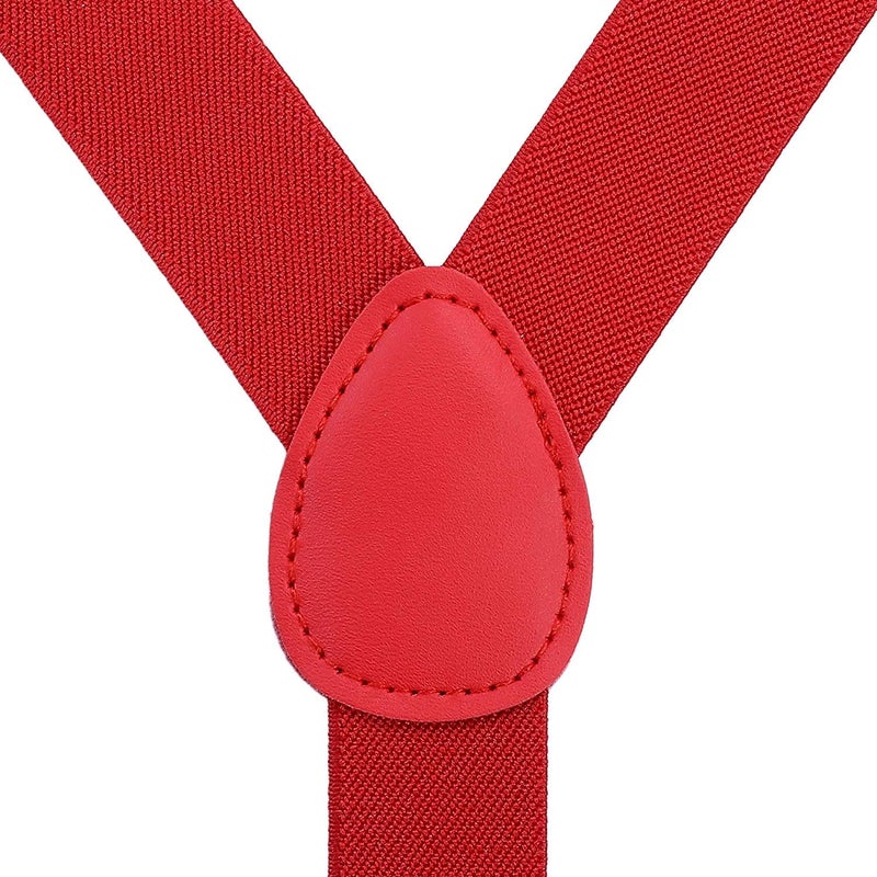 magicX Suspender with Pre-Tied Bow Tie for Kids- Adjustable,Y Back, Free Size-Red, Unisex - Image 3