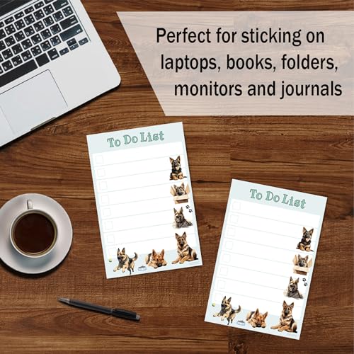 DAILY RITMO German Shepherd Sticky Notepad to Do List | Kawaii Dog Lover Gifts for Women | Office School Supply Sticky Notes 4"x6" 50 Pages - Image 4