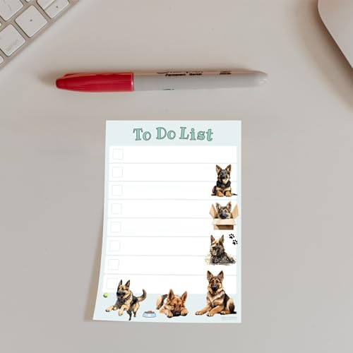 DAILY RITMO German Shepherd Sticky Notepad to Do List | Kawaii Dog Lover Gifts for Women | Office School Supply Sticky Notes 4"x6" 50 Pages - Image 2