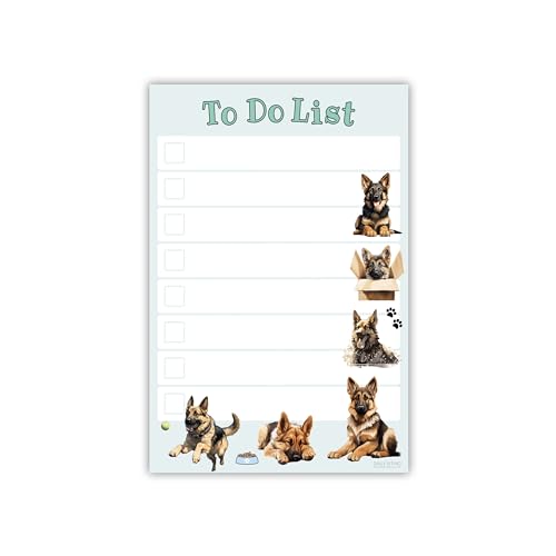 DAILY RITMO German Shepherd Sticky Notepad to Do List | Kawaii Dog Lover Gifts for Women | Office School Supply Sticky Notes 4"x6" 50 Pages - Image 1