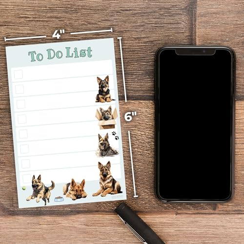 DAILY RITMO German Shepherd Sticky Notepad to Do List | Kawaii Dog Lover Gifts for Women | Office School Supply Sticky Notes 4"x6" 50 Pages - Image 3